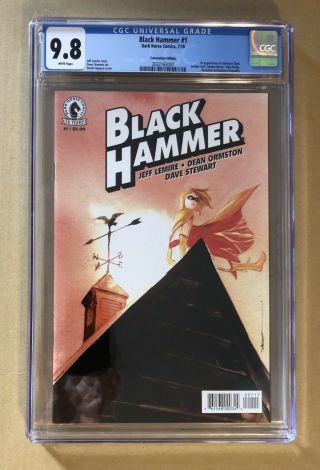 Black Hammer 1 Cgc 9.  8 Jeff Lemire Dark Horse Comics Sdcc Variant