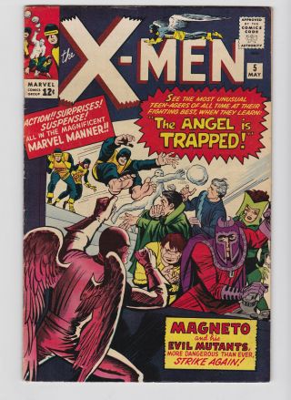 X - Men 5 1964 Marvel Jack Kirby Magneto & Evil Mutants Stan Lee Fn - Vfn 7.  0