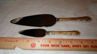 Two Lunt Cake Servers - Modern Victorian - Sterling Silver Handles No Monogram
