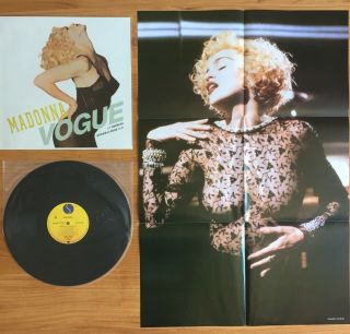 Madonna - Vogue - U.  K 2 Track 12” Vinyl Includes Rare Explicit Poster