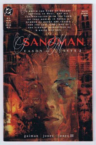 Sandman 23 Very Fine/near Signed By Kelley Jones 1991 Dc\vertigo Comics