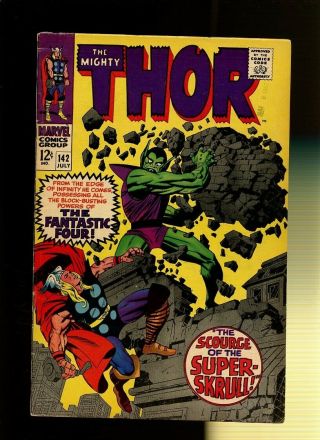 Thor 142 Vg,  4.  5 1 Book Surge Of The - Skrull By Stan Lee & Jack Kirby