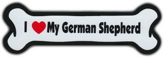 Dog Bone Magnet: I Love My German Shepherd | Dogs Doggy Puppy | Car Automobile