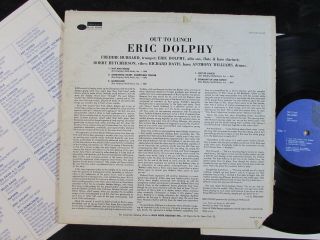 ERIC DOLPHY Out To Lunch BLUE NOTE JAZZ US UA RE LP BST - 84163 VAN GELDER EX - 3