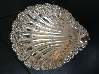 Solid Silver Victorian Shell Dish By Atkin Brothers Sheffield 1897