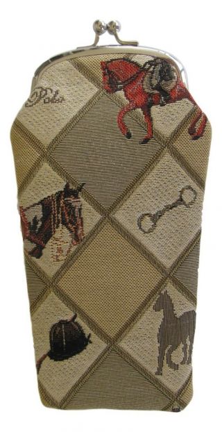 Equestrian Sport Horse Design Tapestry Reading Glasses Pouch