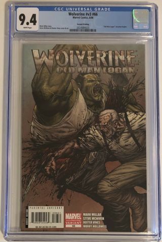 Wolverine V3 66 Cgc 9.  4 2nd Print Old Man Logan Variant Rare