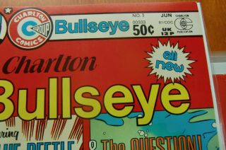 Bullseye 1 VF/NM Blue Beetle The Question Charlton 2