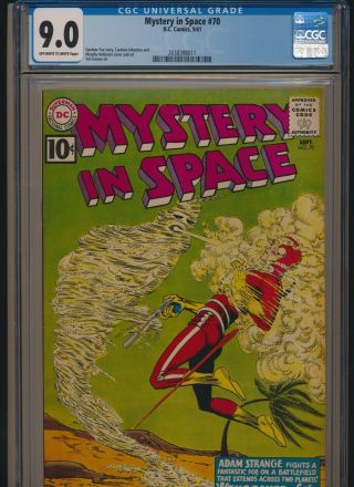 Dc Comics Mystery In Space 70 1961 Cgc 9.  0 Ow/wp Silver Age