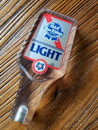 Vintage Pabst Blue Ribbon Pbr Light Beer Tapper Tap Handle Acrylic