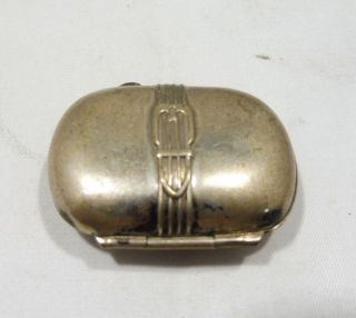 Unusual Vintage 800 Silver Suitcase Pill Box.  335 Troy Ounce