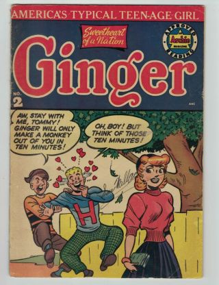 Ginger No.  2 Golden Age Comic Book 1952 Gga 2 Archie Teen Good Girl