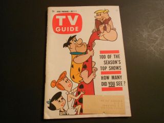 July 1,  1961 Tv Guide Flintstones Cover Complete Ex Everett Pa