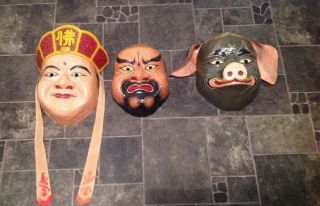 Vintage Chinese Paper Mache Masks Journey To The West