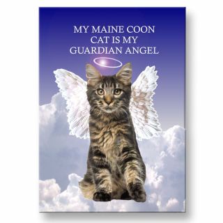 Maine Coon Cat Guardian Angel Fridge Magnet No 3 Pet Loss
