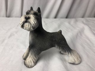 Ron Hevener Grey Schnauzer Figurine Hand Painted Dog