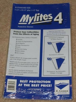 Pack 50 Mylites 4 Mil Mylar Bronze/silver Age Comic Book Bags Standard Sleeves