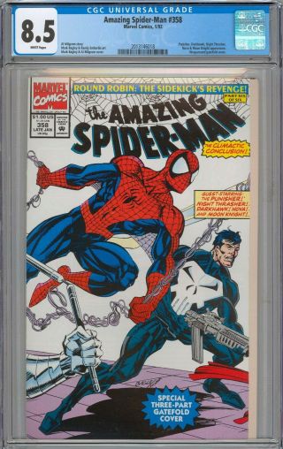 Spider - Man 358 Cgc 8.  5 Vf,  Punisher Appearance White Pages