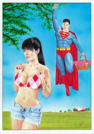 Lois Lane Superman Christopher Reeve Tv Show Pin - Up Art Sexy Dc Movie