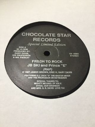 Fresh To Rock/stupid Girlie Chocolate Star 12” Rare Private Rap Gary Davis Vg,