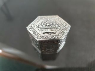 Hanau Solid Silver 19th Century Peppermint Box