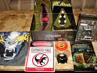 Loot Crate March 2017 Primal Theme Box Jurassic World Logan Overwatch Predator