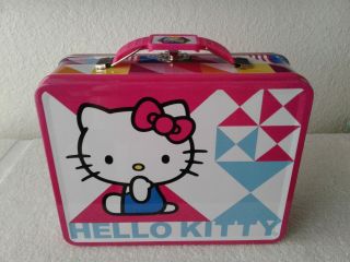 The Tin Box Company Hello Kitty Carry All Tin Lunch Box A,  7.  50 " X 6 " X 3 " 3 - D