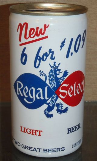 Regal Select 6 For 1.  09 Pull Tab Beer Can General 3 City La Sf Ca Vancouver Wa