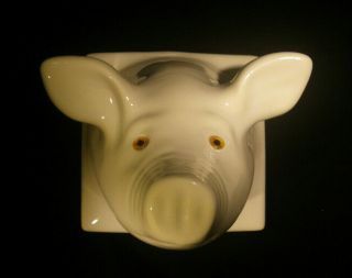 Vintage White Ceramic Pig Head Mount Wall Hanging