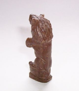 Antique/Vintage Miniature WOODEN LION FIGURE Hand Carved Wood Animal Ornament 4
