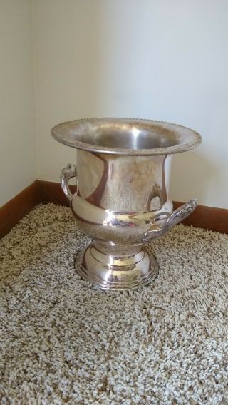 Vintage Leonard Silverplate Champagne Ice Bucket Trophy Urn Wine Cooler Barware
