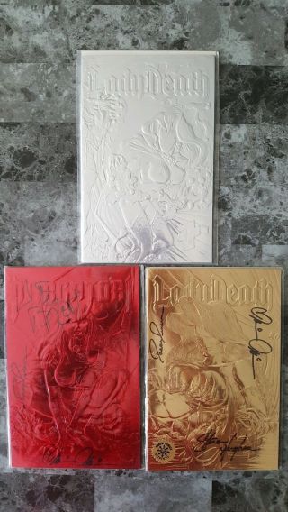 Lady Death The Odyssey 1 3x Signed And Purgatori The Vampires Myth 1 3x Signed