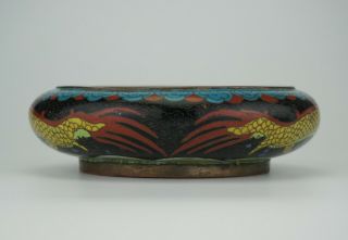 Antique Chinese Bronze Cloisonne Dragon Censer Incense Burner Bowl Brush Washer 7