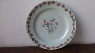 Antique Chinese Export Porcelain Plate.  Xviiith C.  Ancienne Assiette Chine.