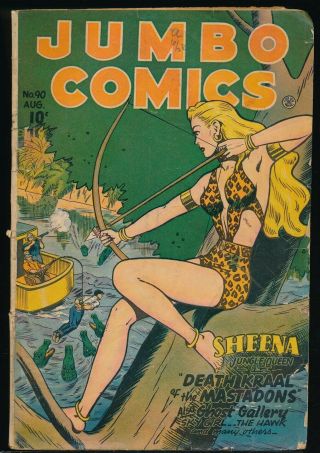 Jumbo Comics No.  90 1946 Fiction House Sheena Jungle Queen Gga Cover Matt Baker