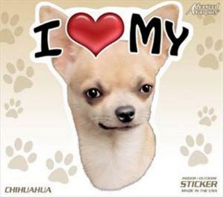 Set Of Two 2 I Love My Chihuahua Dog 4 " Car Home Sticker Decal