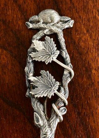 - P W Ellis & Co Canadian Sterling Silver Souvenir Spoon: Halifax.  Beaver Handle