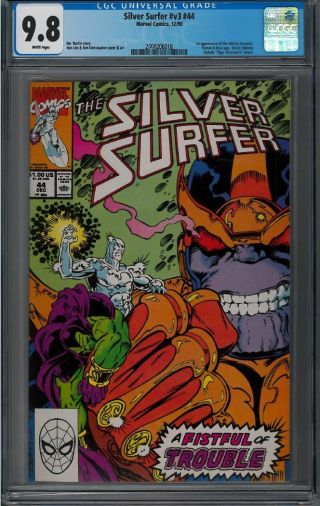 Silver Surfer 44 • Marvel Comics 1990 • 1st Infinity Gauntlet • Cgc 9.  8 White