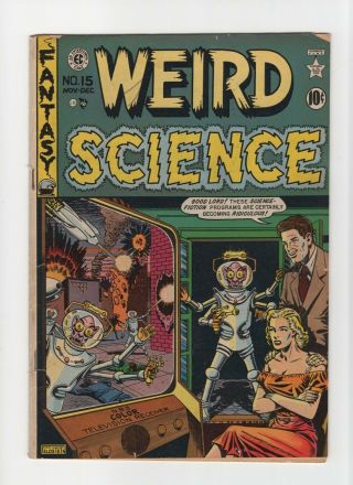 Weird Science 15 Vintage Ec Comic Horror Scifi Golden Age 10c Alien Cover 1950