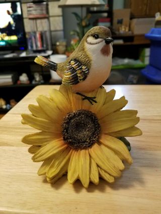 Resin Sparrow On A Sunflower