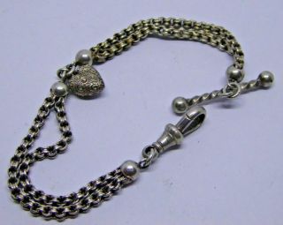 A Very Ornate Antique White Metal Albertina Pocket Watch Chain