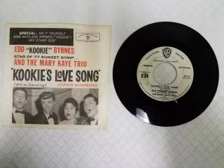 Promo Edd Kookie Byrnes The Mary Kaye Trio Kookie Love Song 7 45rp Warner 5114