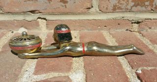 Antique Hkk Japan Metal Incense Burner Egyptian Pharaoh Style Enamel Art Deco