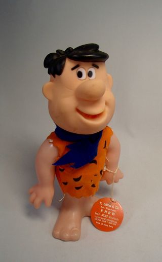 1970 8 " Fred Flintstone Vinyl Figure W/tag Rare The R.  Dakin & Company Toy Doll