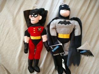 Warner Bros Wb Batman And Robin Bean Bag Plush Toy Hero Nwt