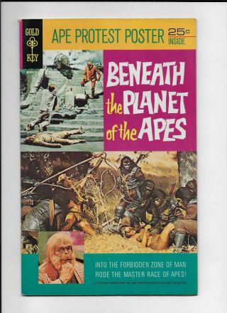 1970 Gold Key Beneath The Planet Of The Apes Comic Vf W/poster