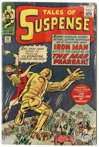 Tales Of Suspense 44 G/vg 3.  0 Off - White Pages Cleopatra Iron Man Marvel 1963
