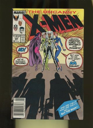 Uncanny X - Men 244 Fn/vf 7.  0 1 Book Marvel Jubilee & M - Squad 1st Appearance