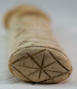 Antique Japanese Tanto or Knife in Scabbard carved Bovine bone Meiji period 5
