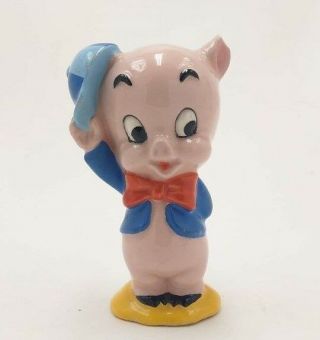 Vintage 1975 Porky Pig 4 1/2 " Porcelain/ceramic Figurine Warner Bros.  Japan